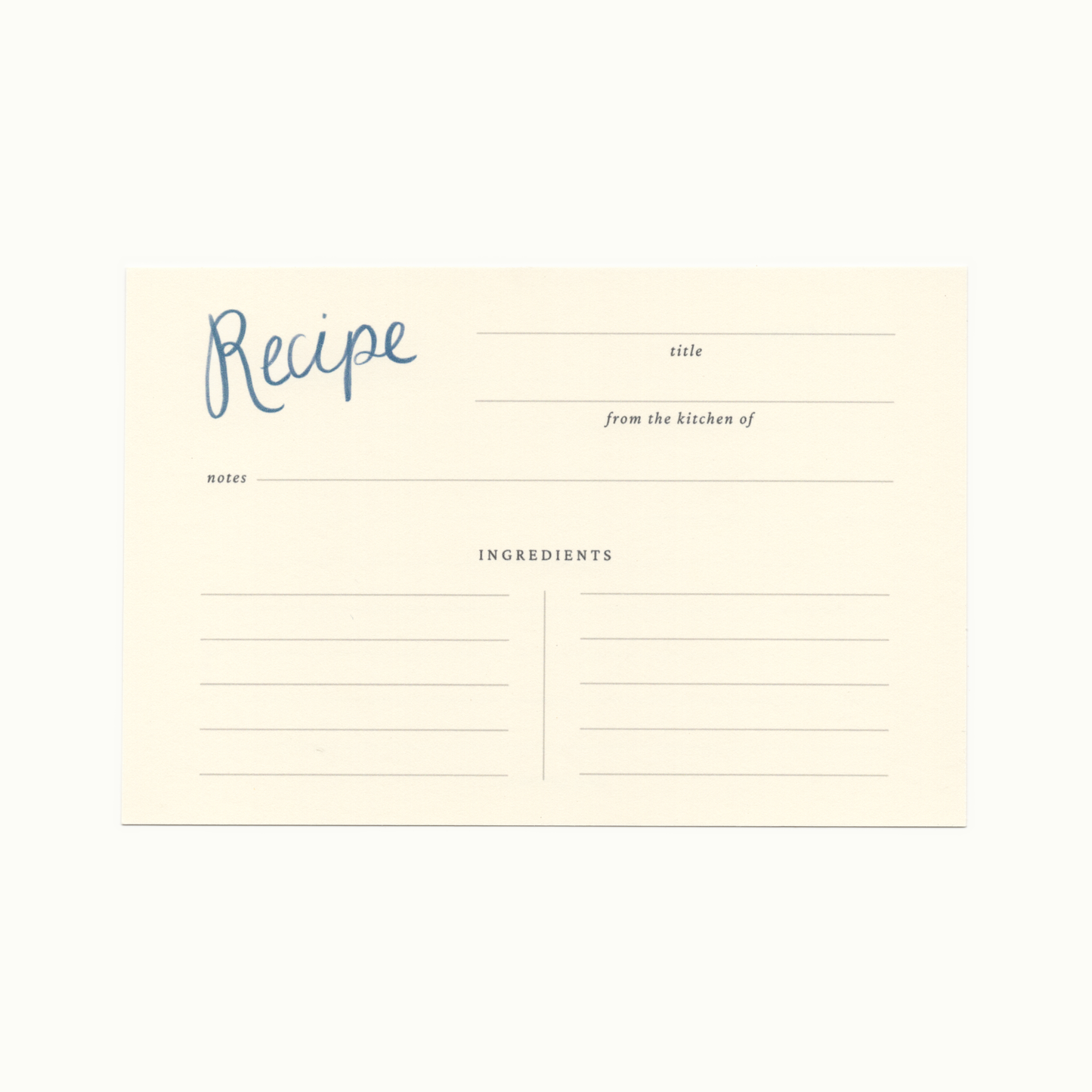 Classic Recipe Cards