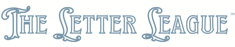 Logo of 'The Letter League' with decorative text style.