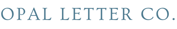 Opal Letter Co. logo in blue text on a white background