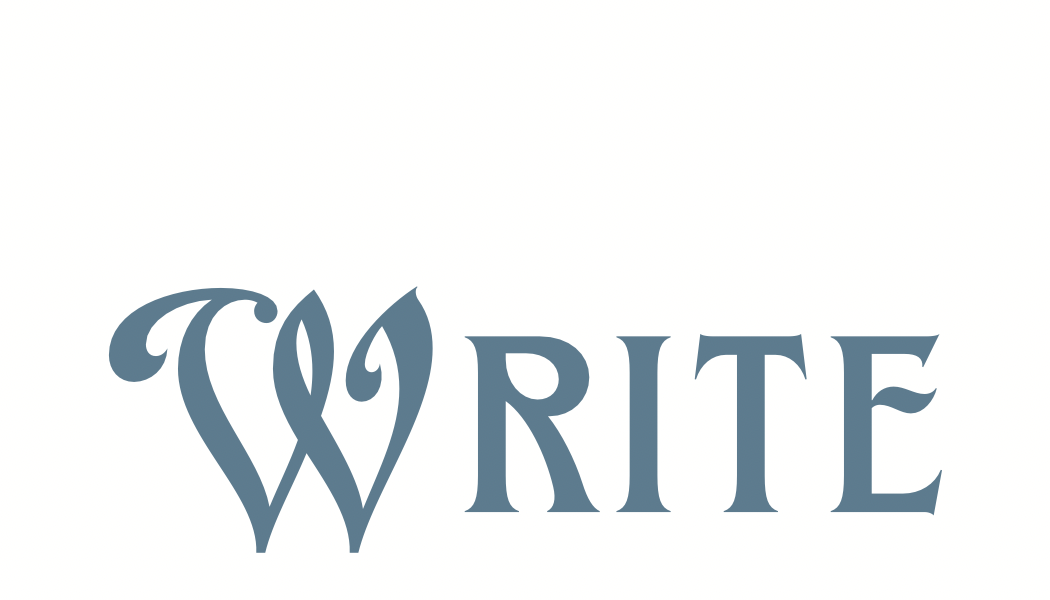 Logo with the word 'WRITE' in a stylized font on a white background